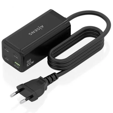 Aisens Cargador Sobremesa GaN 100W 3xUSB-C y 1xUSB-A Negro Aisens Cargador Sobremesa GaN 100W 3xUSB-C y 1xUSB-A Negro